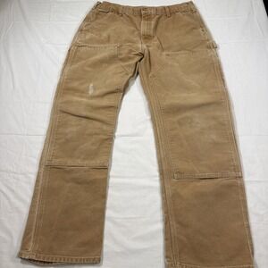 PANTS DOUBLE KNEE Carhartt Tan Men's 36X30  Made In USA Carpenter B01 BRN NO TAG
